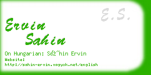 ervin sahin business card